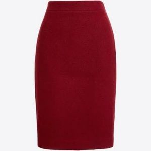 J. Crew Vivid Burgundy Wool Blend Pencil Skirt, 4
